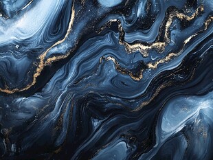 蓝金流动纹理抽象艺术图案