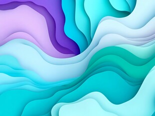 梦幻渐变波浪纸艺背景