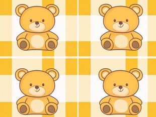 可爱小熊方格背景图案