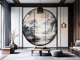 中式客厅的山水装饰之美