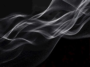 黑色背景下的飘逸粒子线条