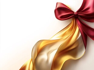 华丽红金缎带蝴蝶结