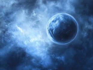 梦幻蓝色星球宇宙景象