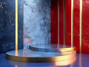 时尚金色舞台展示空间