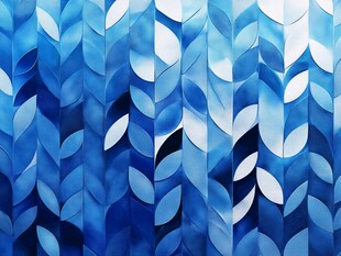 蓝色叶形图案背景纹理