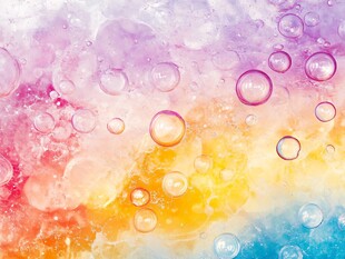 梦幻多彩气泡水彩背景图