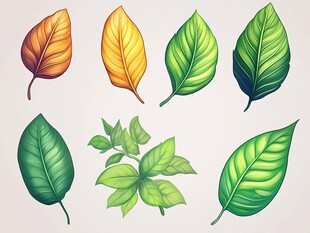 多彩叶片插画集合