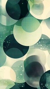 绿色渐变圆形抽象背景图