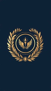 金色奢华桂冠标志设计