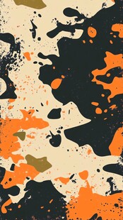 抽象泼墨风格多彩艺术图案