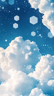 梦幻云端的六角形奇幻景象