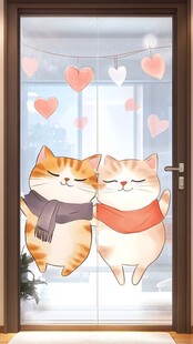 可爱猫咪贴饰装点温馨门
