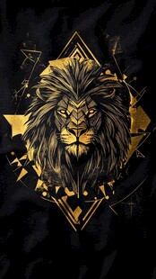 黑金狮子图案 潮流艺术感