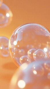 梦幻透明泡泡 橙色背景