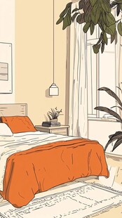 温馨卧室一角的惬意景致