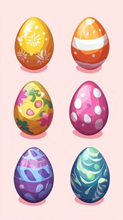 多彩复活节彩蛋插画