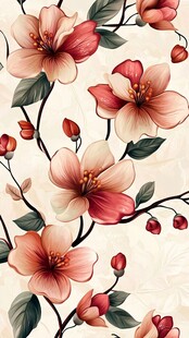 复古风花卉图案壁纸设计