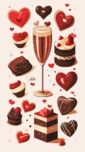 甜蜜甜点与香槟的浪漫组合