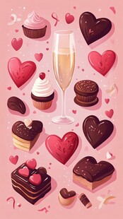 甜蜜甜点与香槟浪漫组合