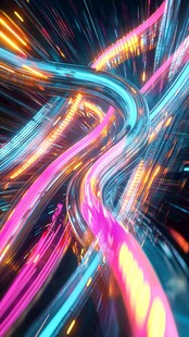 炫彩流动光线科技感画面