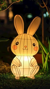 可爱发光兔子灯笼摆件