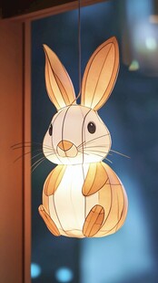 可爱兔子造型的发光纸灯笼