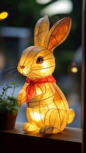 可爱发光兔子花灯