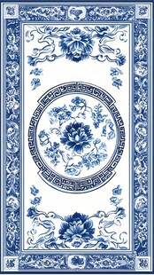 青花瓷中式花卉图案纹饰