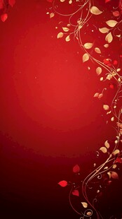 红色浪漫花卉背景图