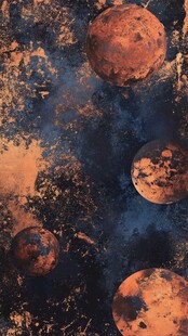 梦幻星球宇宙抽象艺术图景