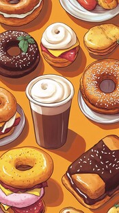 美味甜点与咖啡的诱人组合