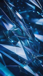 蓝色科技感几何晶体背景