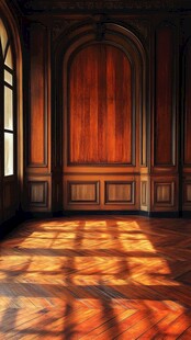 复古木质房间内的光影之美