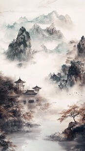 水墨山水间的古典雅致意境