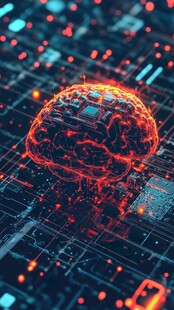 科技感十足的数字大脑图像