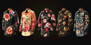 多款花卉图案时尚衬衫展示