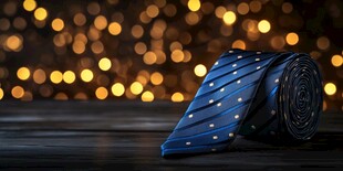 蓝色波点领带的优雅质感