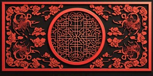 中式传统雕花装饰图案