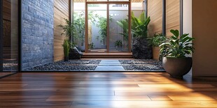 日式禅意室内庭院景观