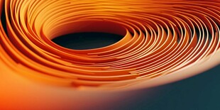 橙色螺旋纹理抽象艺术画面