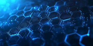 蓝色科技感六边形蜂窝结构