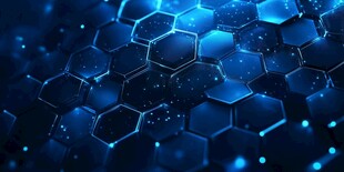 蓝色科技感六边形背景图案