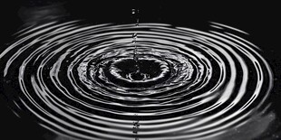 水滴入水泛起层层涟漪