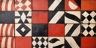 复古几何图案彩色瓷砖