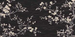 墨底白梅中式雅致图案