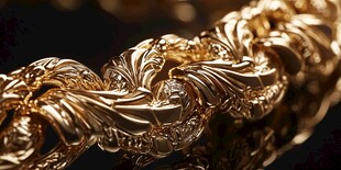 奢华金手链特写