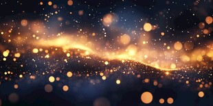 梦幻金色粒子流动背景