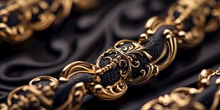 奢华黑金雕花链条饰品