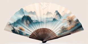 山水折扇 尽显东方古韵