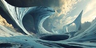 梦幻科幻冰雪奇异地貌景观